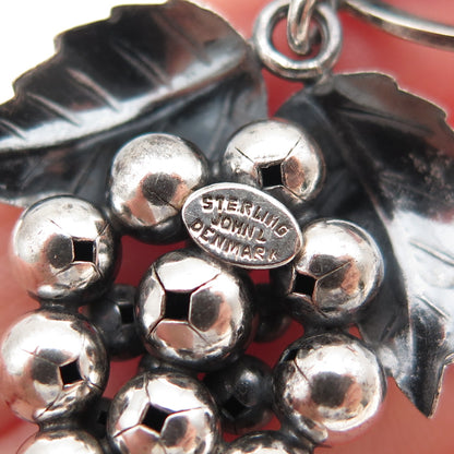 John Lauritzen 925 Sterling Silver Antique Art Deco Denmark Grape Pin Brooch