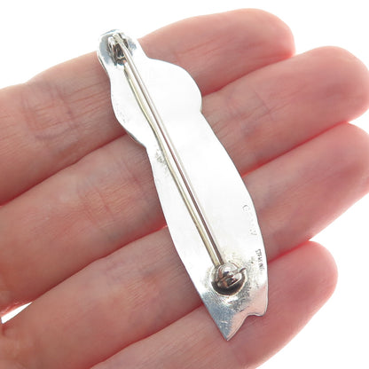 GFMW Great Falls Metal Works Sterling Vintage Moonstone Onyx Mom & Child Brooch