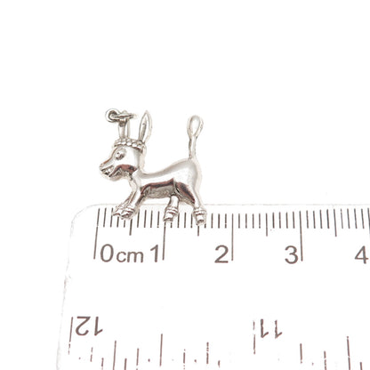 925 Sterling Silver Vintage Germany Donkey 3D Mini Charm Pendant
