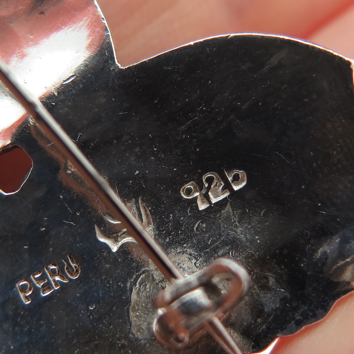 925 Sterling Silver Vintage Peruvian Dancer Oxidized Pin Brooch