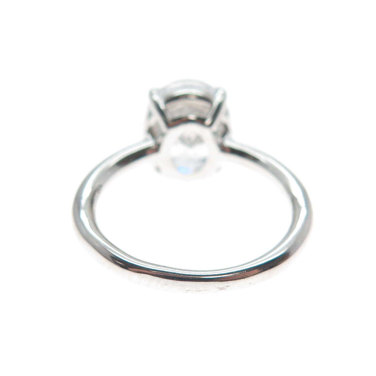 DSMK 925 Sterling Silver Oval-Cut Shaped C Z Engagement Ring Size 6.25