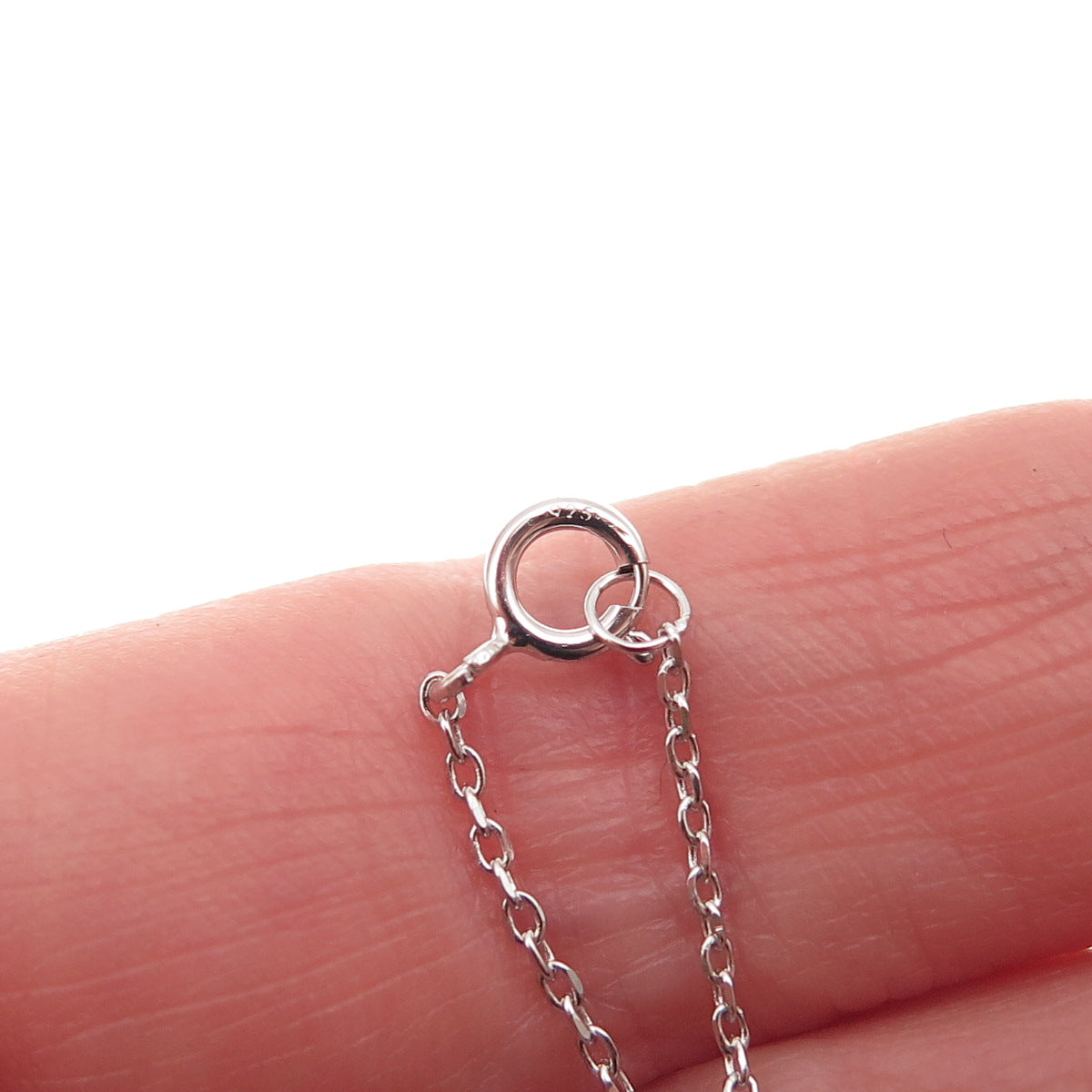 925 Sterling Silver Round-Cut C Z Letter L Tag Cable Chain Necklace 16-18"