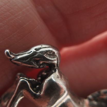 800 Silver Vintage Wild Horse Oxidized Miniature