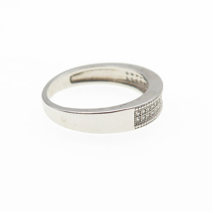 925 Sterling Silver Round-Cut C Z Half Eternity Band Ring Size 9.25