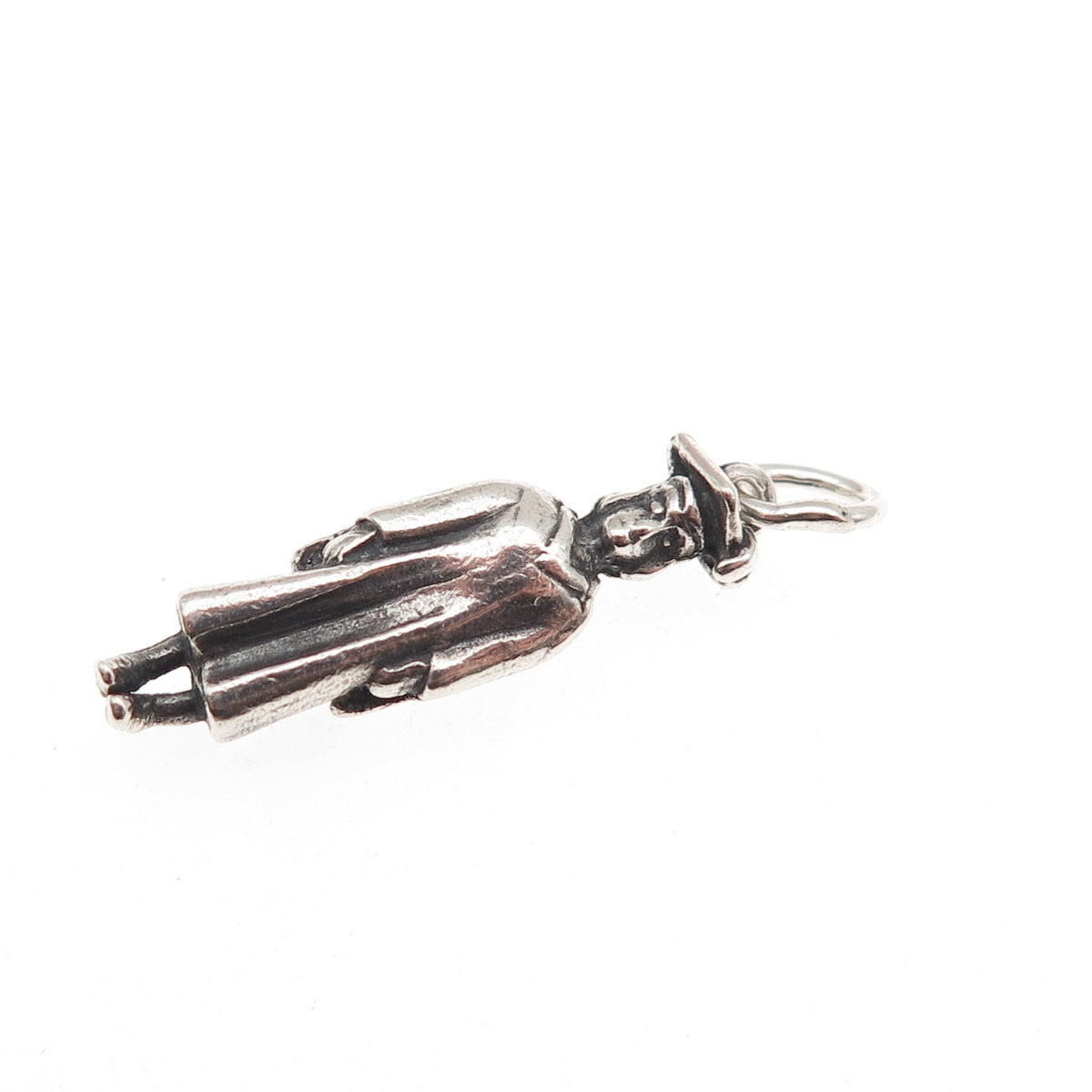 Wells 925 Sterling Silver Vintage Graduate Student Oxidized 3D Charm Pendant