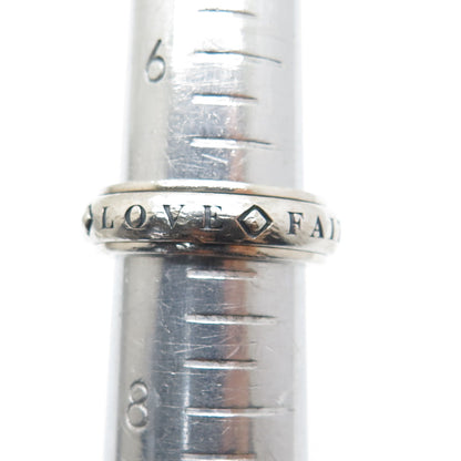 STEVEN LAVAGGI Sterling Vintage Love Faith Hope Peace Rotating Ring Size 7.25