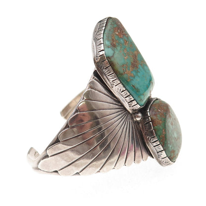 Richard & Rita Begay Navajo Old Pawn Sterling Vintage Turquoise Bracelet 5.75"