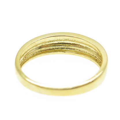 SMK 925 Sterling Silver 2-Tone Striped Ring Size 7.25