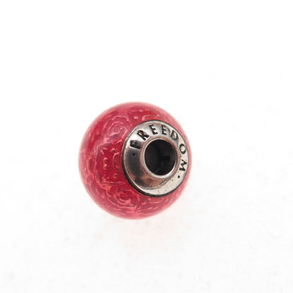 Pandora 925 Sterling Silver Enamel Essence Freedom Slide Bead Charm