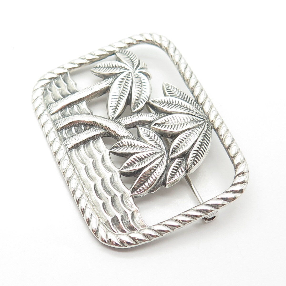 925 Sterling Silver Vintage Palm Tree Pin Brooch