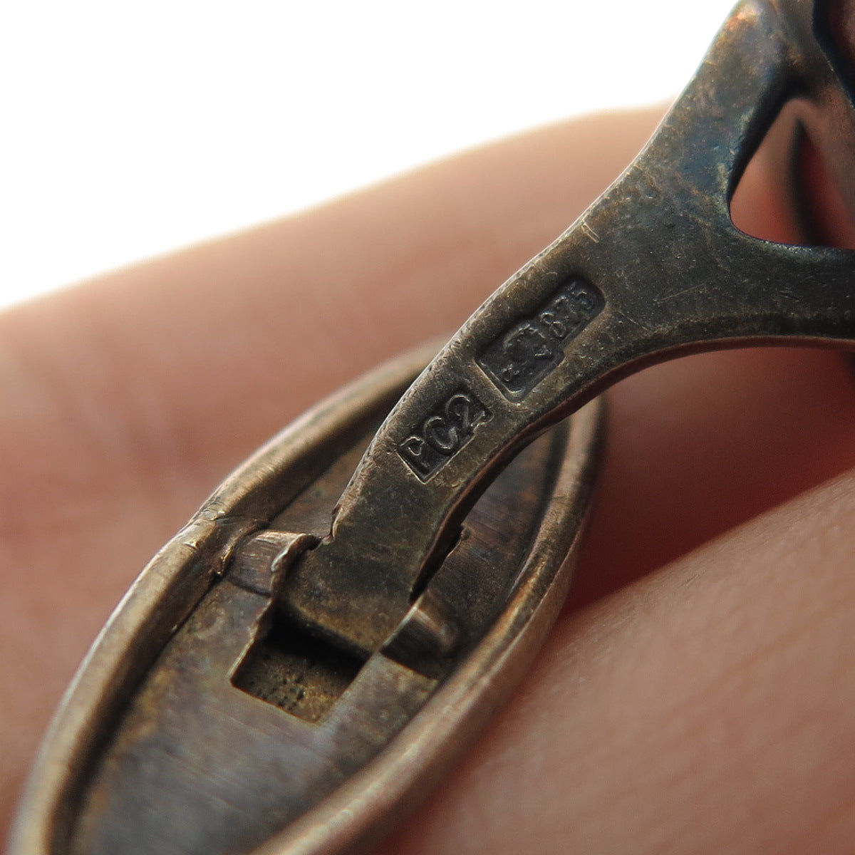 875 Silver Gold Plated Antique Latvia Real Rhodonite Cufflinks