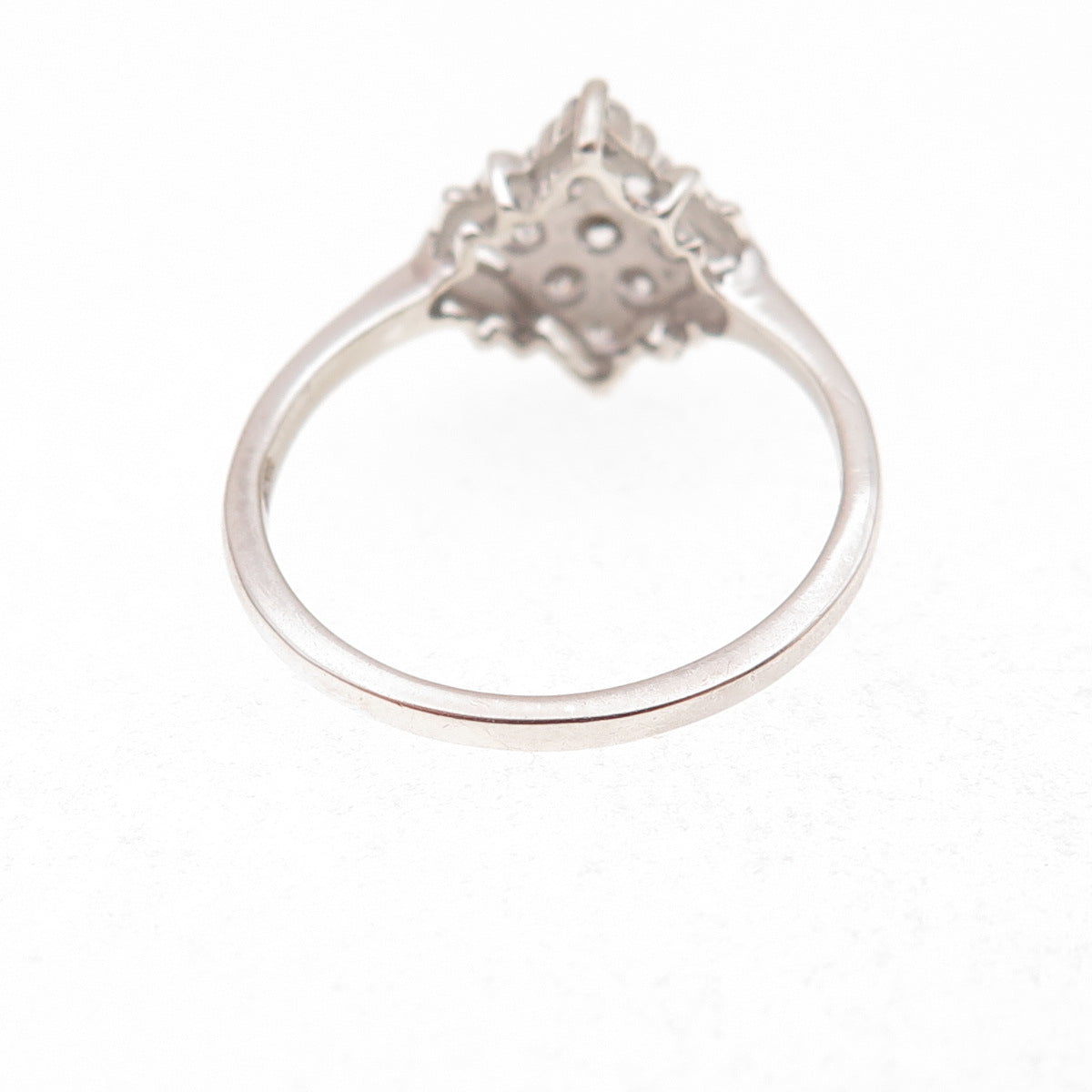 Chuck Clemency 925 Sterling Silver Round-Cut C Z Ring Size 8