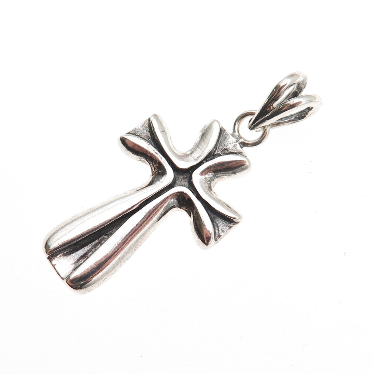 925 Sterling Silver Vintage Cross Oxidized Charm Pendant
