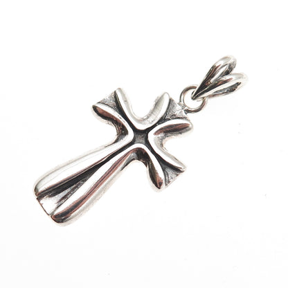 925 Sterling Silver Vintage Cross Oxidized Charm Pendant