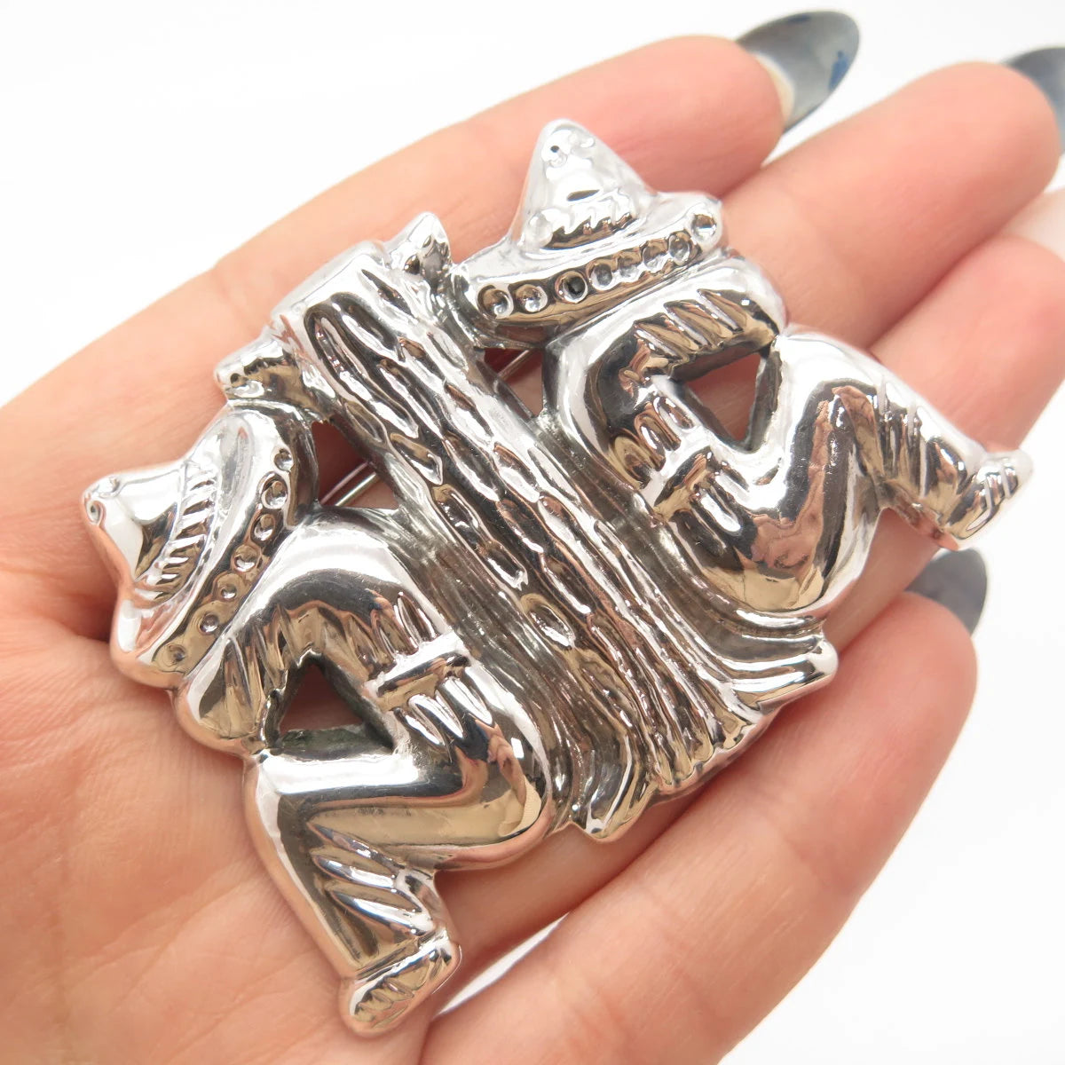 925 Sterling Silver Vintage Mexico Mexican Wanderer Pin Brooch