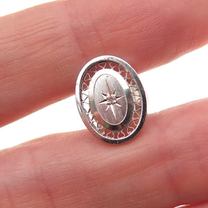 Lamode 925 Sterling Silver Vintage Real Diamond North Star Tie tack / Lapel Pin