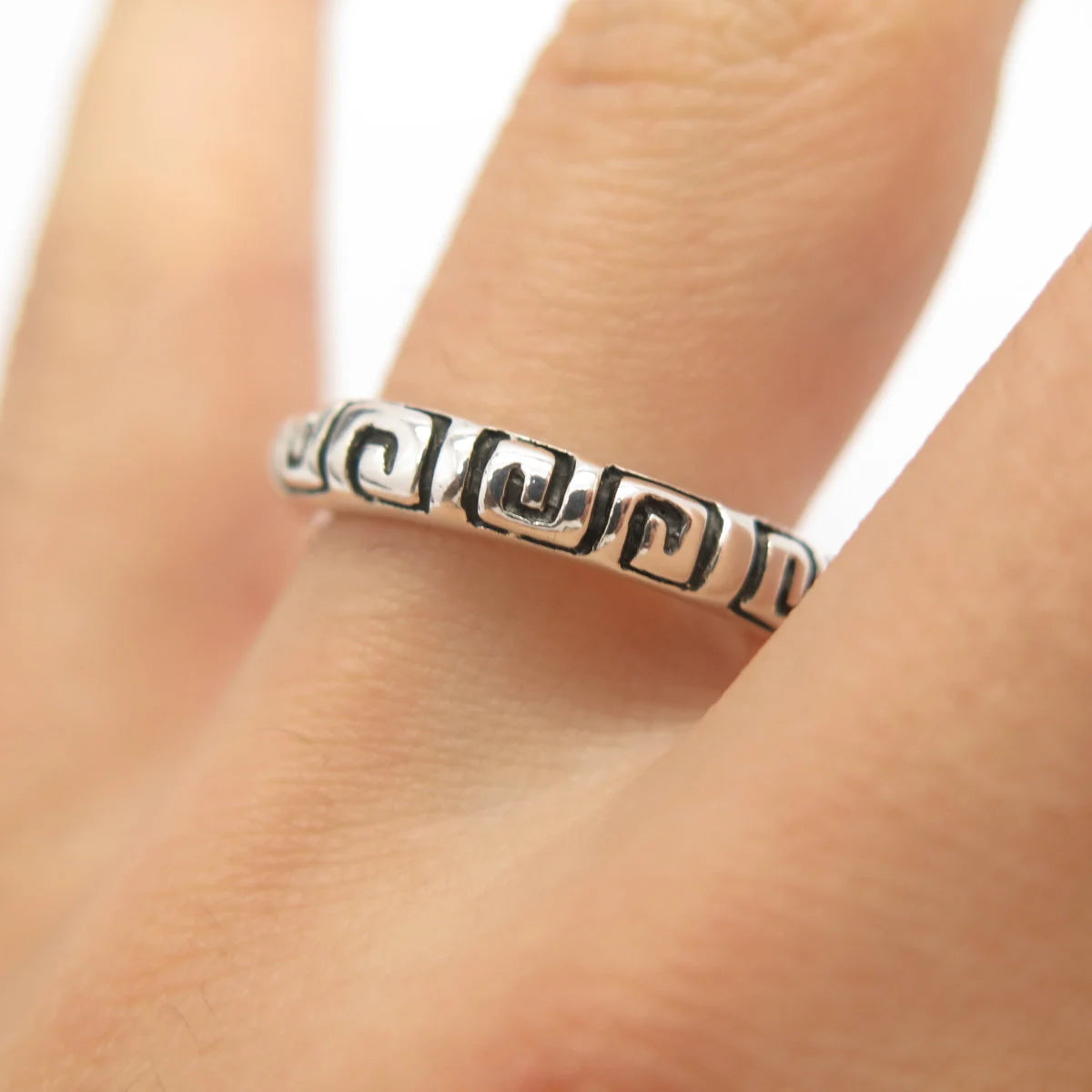 925 Sterling Silver Vintage Zina Maze Band Ring Size 6 3/4"
