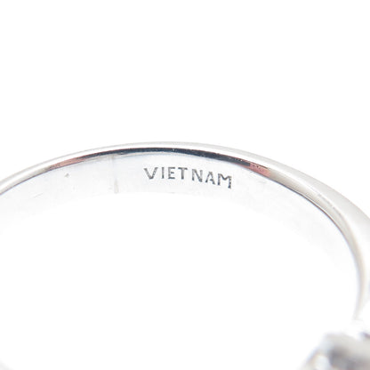 925 Sterling Silver Round-Cut C Z Engagement Ring Size 7.25