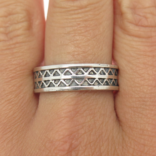 SARAH COVENTRY 925 Sterling Silver Vintage Zig Zag Band Ring Size 11