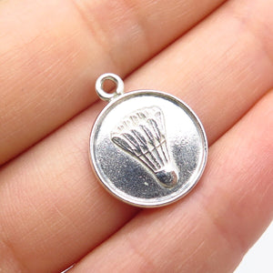 925 Sterling Silver Vintage Shuttlecock Charm Pendant