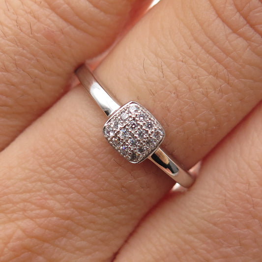 925 Sterling Silver Round-Cut C Z Engagement Ring Size 7.25