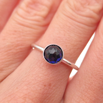 Pandora 925 Sterling Silver Real Sapphire September Birthstone Ring Size 6