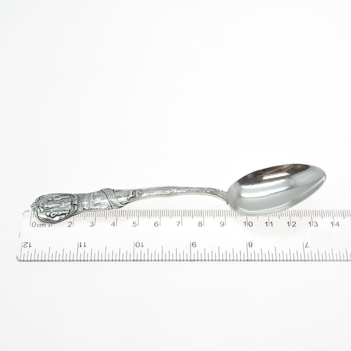 WATSON 925 Sterling Silver Antique Art Deco Wyoming States & Cities Coffee Spoon