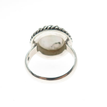 ROBERT MANSE 925 Sterling Silver 18K Gold Vintage Real Pearl Ring Size 8.75