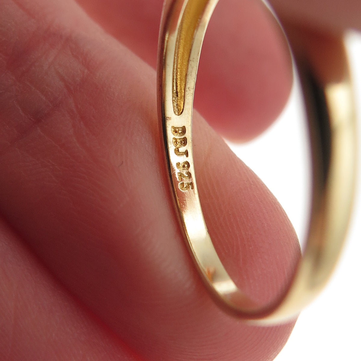 DEE BERKLE 925 Sterling Silver Gold Plated Real Emerald Ring Size 9