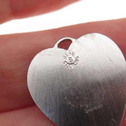 Beau 925 Sterling Silver Vintage Sweet 16 Heart Charm Pendant