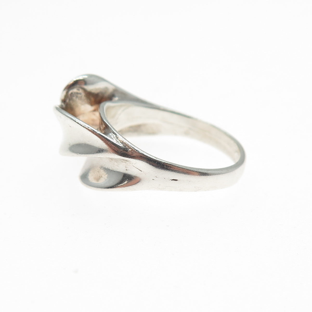 CELLINI 925 Sterling Silver Vintage Modernist Petal Ring Size 5.75