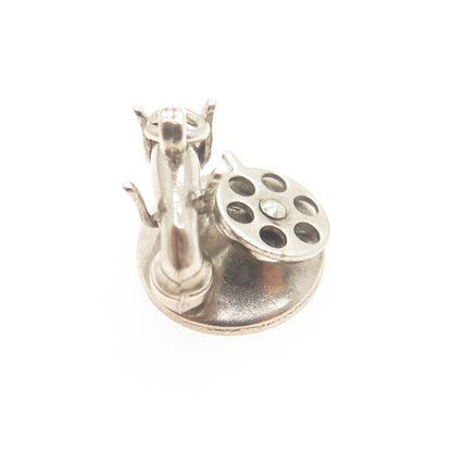 925 Sterling Silver Antique Rotary Dial Retro Phone Minimalist Charm Pendant