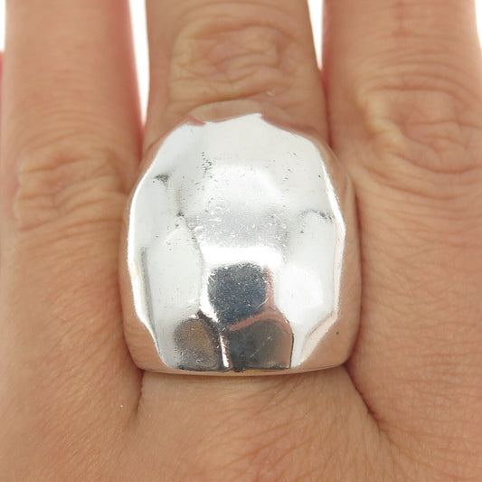 ROBERT LEE MORRIS 925 Sterling Silver Vintage Hammered Modernist Ring Size 7.5