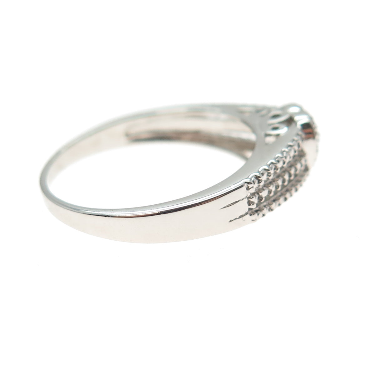 DBJ DEE BERKLE 925 Sterling Silver Real Round-Cut Diamond Heart Ring Size 10.25