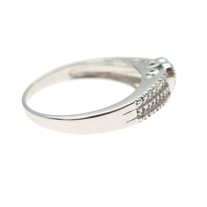 DBJ DEE BERKLE 925 Sterling Silver Real Round-Cut Diamond Heart Ring Size 10.25