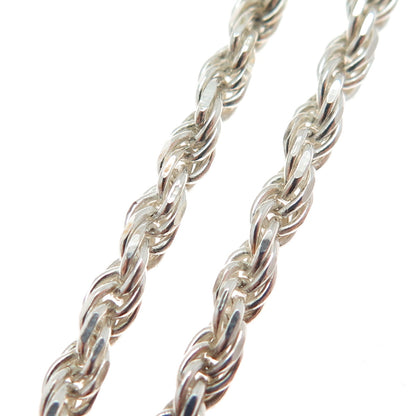 925 Sterling Silver Vintage Italy Twisted Rope Chain Necklace 18"