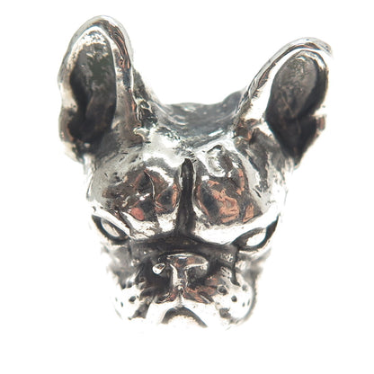 925 Sterling Silver Vintage French Bulldog Oxidized Ring Size 4.5