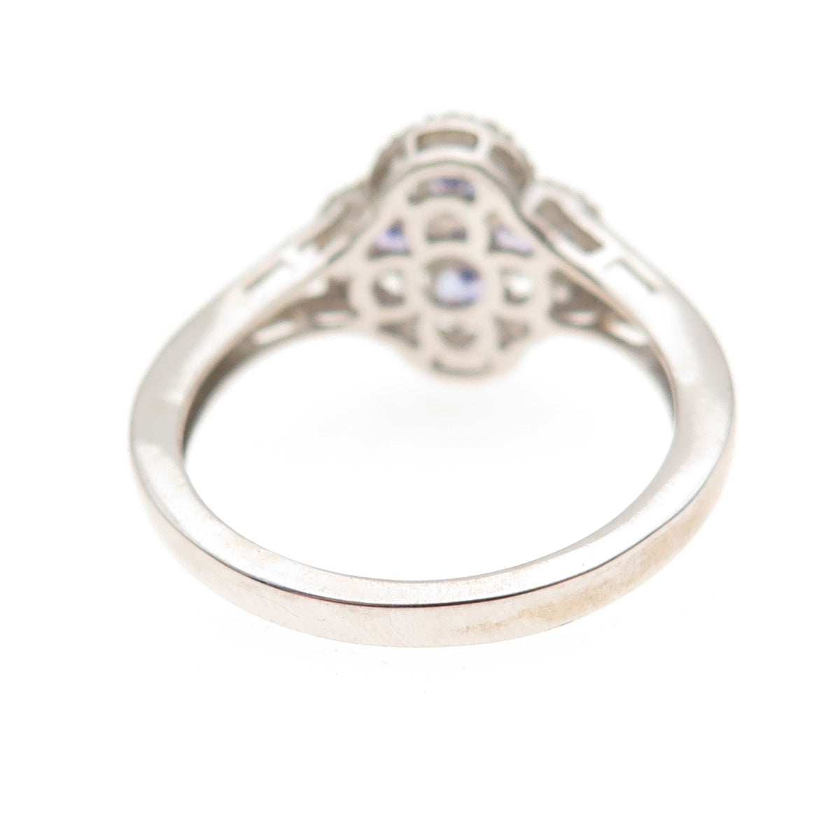 Chuck Clemency 925 Sterling Silver Real Tanzanite & White Topaz Ring Size 8