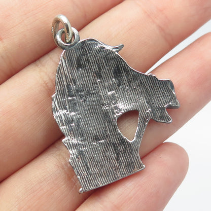 925 Sterling Silver Vintage Horse Head Oxidized Pendant