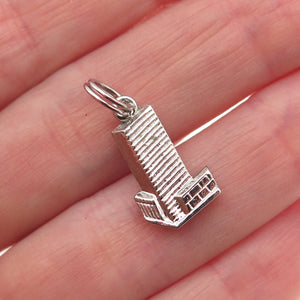 925 Sterling Silver Vintage United Nations Headquarters Mini Charm Pendant