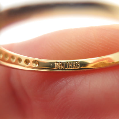 DBJ DEE BERKLE Sterling Silver Gold Plated Real Round-Cut Diamond Ring Size 6.25