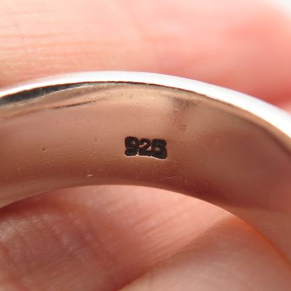 925 Sterling Silver Vintage Wicker Band Ring Size 7.25