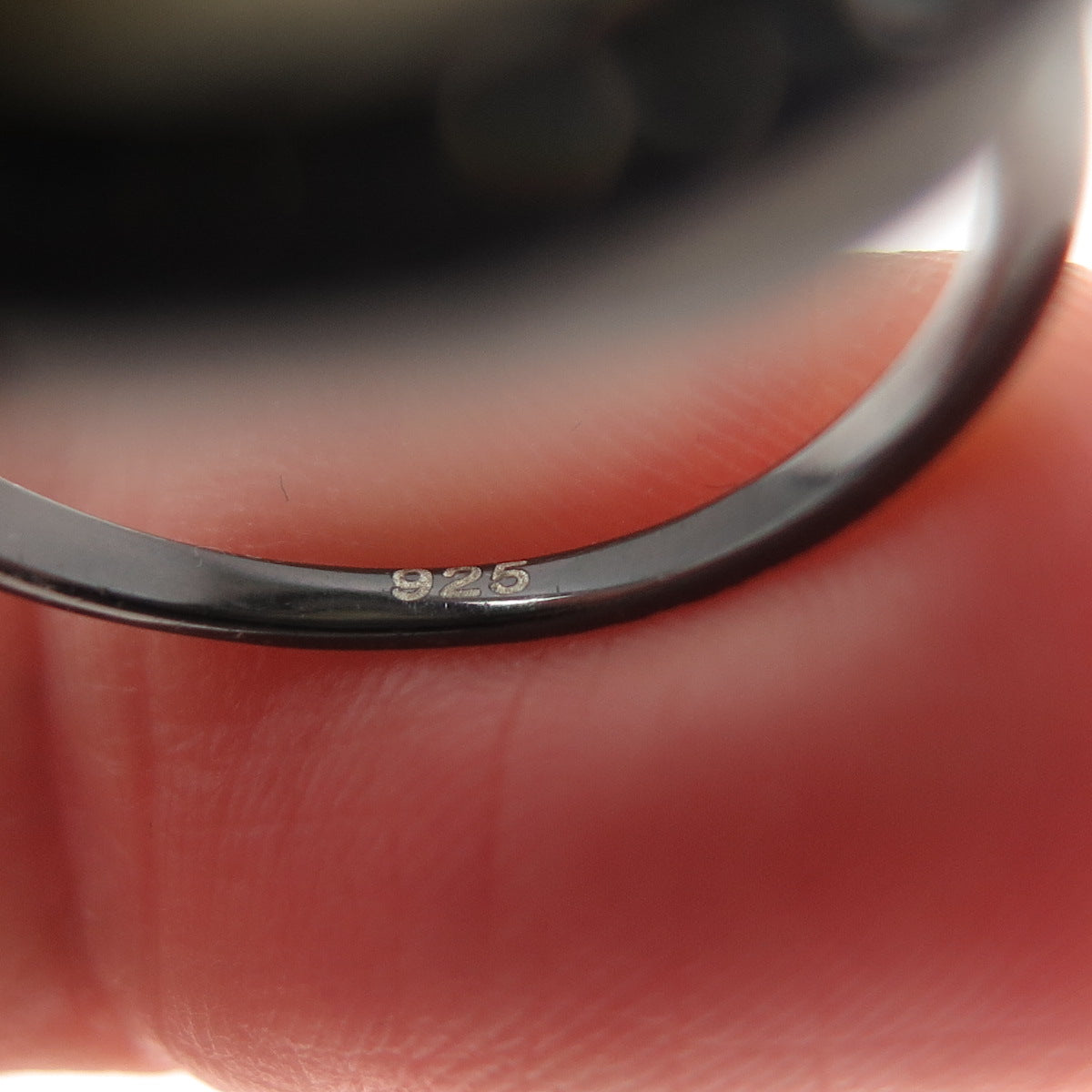 925 Sterling Silver Black Rhodium Real Labradorite & C Z Teardrop Ring Size 9.25