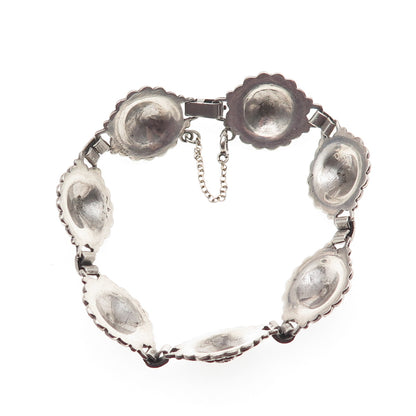Kimler & Daniel Sterling Silver Antique Art Deco Real Marcasite Bracelet 6.75"