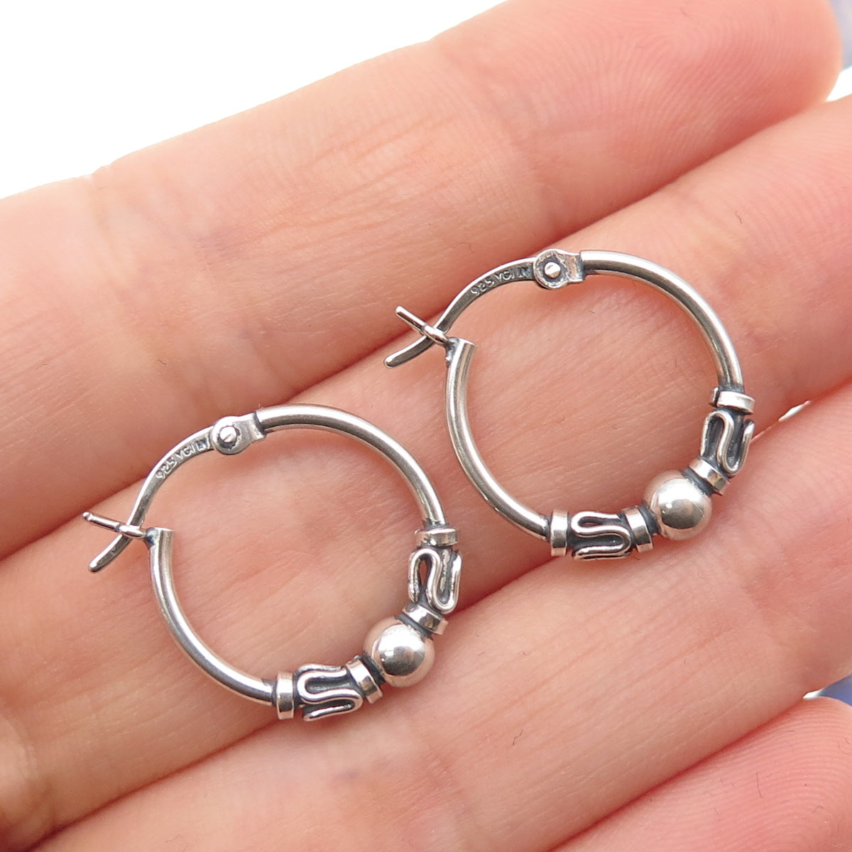 925 Sterling Silver Zig Zag Hoop Earrings