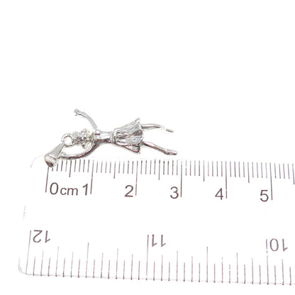 925 Sterling Silver Vintage Cheerleader Charm Pendant