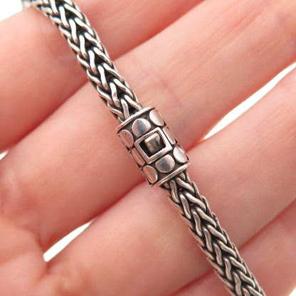 John Hardy Sterling Silver Vintage Kali Dot Beads Woven Icon Chain Necklace 16"