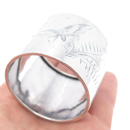 GORHAM 925 Sterling Silver Antique Victorian Engraved Napkin Ring Holder #880