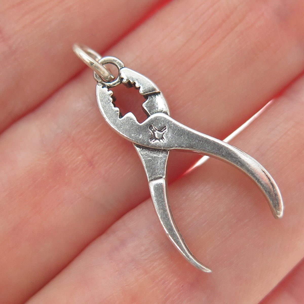 925 Sterling Silver Vintage Pliers Charm Pendant