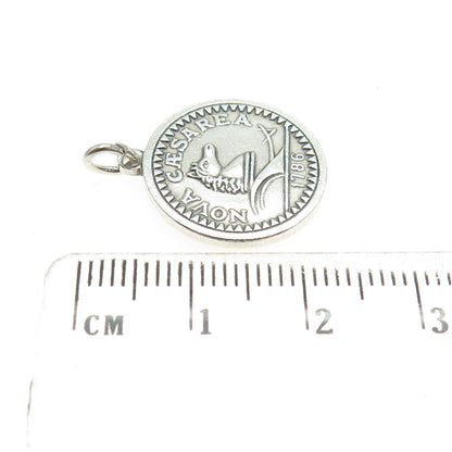 925 Sterling Silver Vintage New Jersey Nova Caesarea Coin Charm Pendant